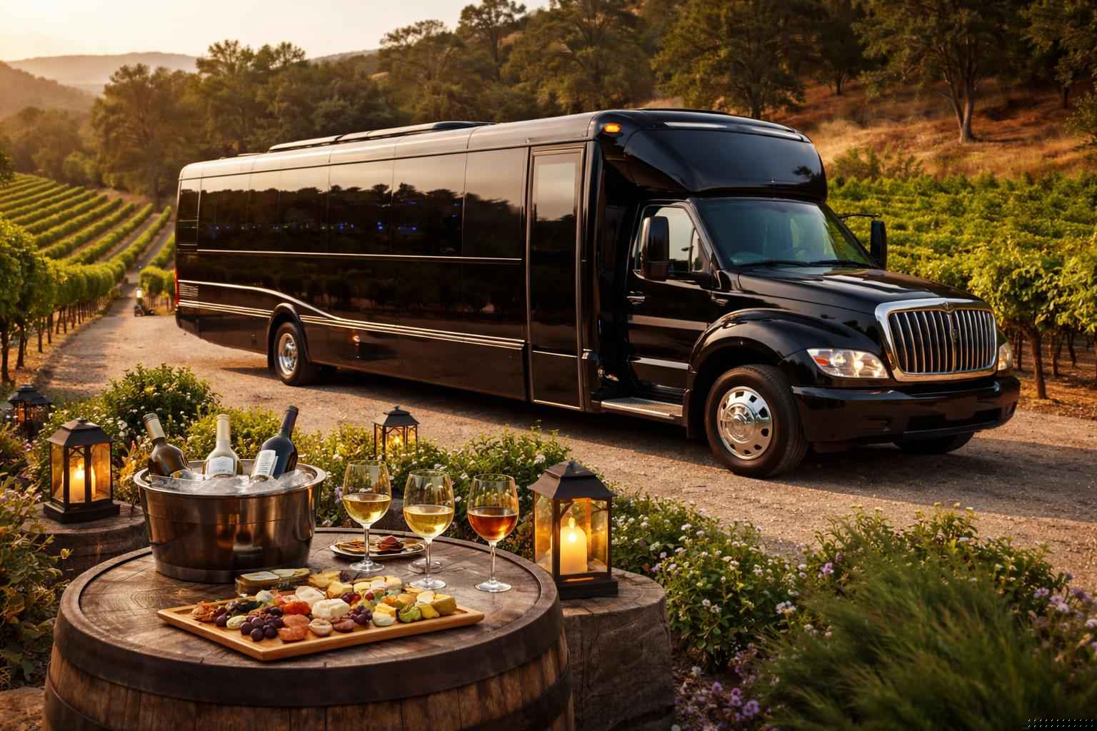 Wine Tour Party Bus Rental In Harbison Canyon