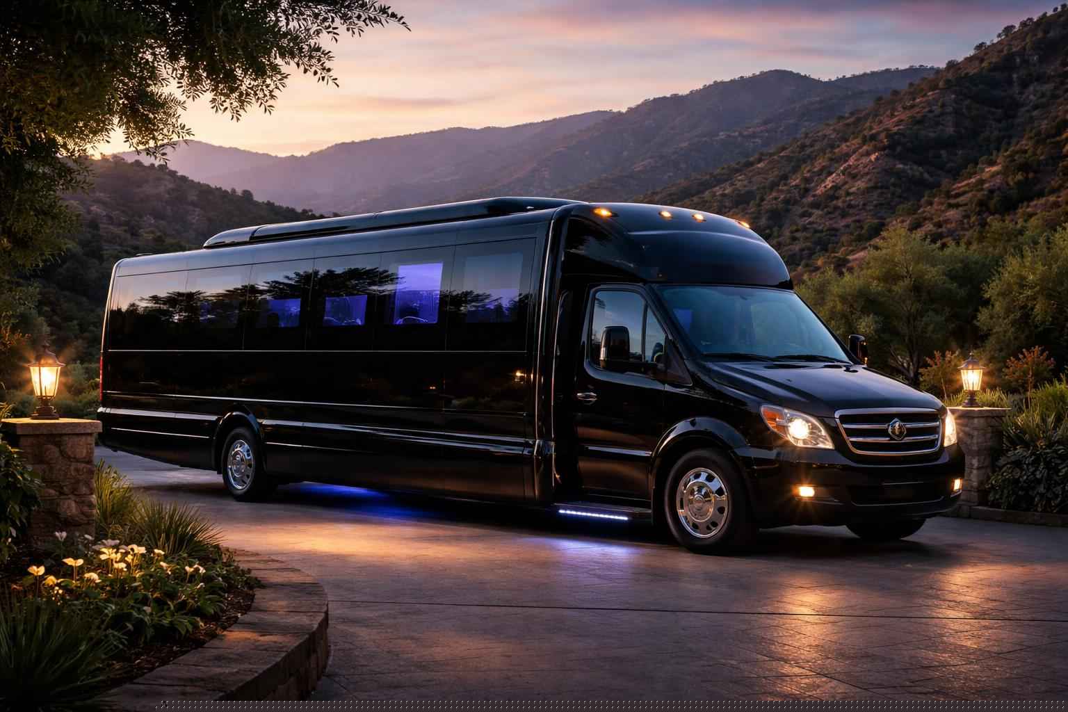 Best Black Party Bus Rental Near Harbison Canyon