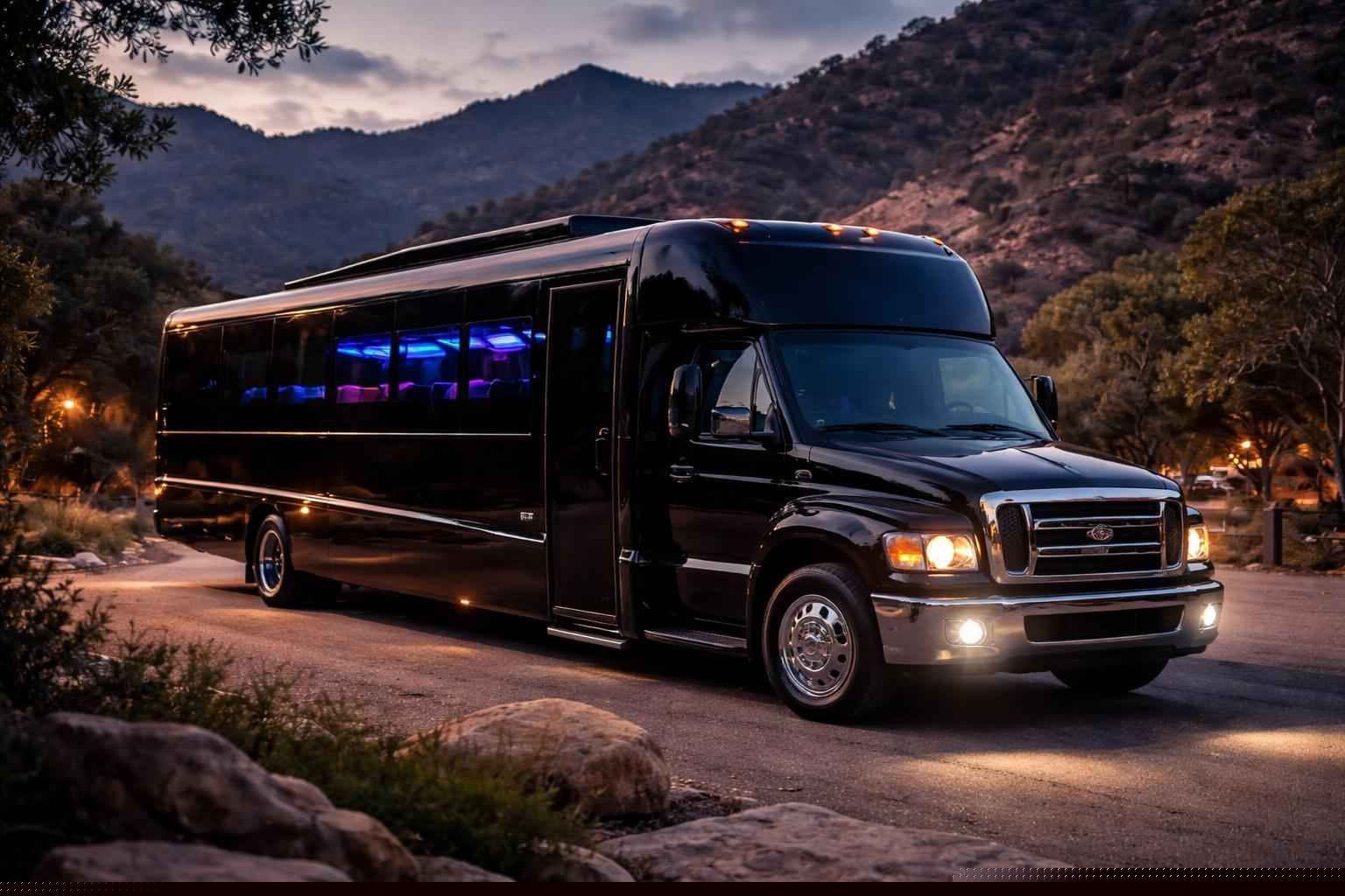 Hourly Black Party Bus Rentals Harbison Canyon