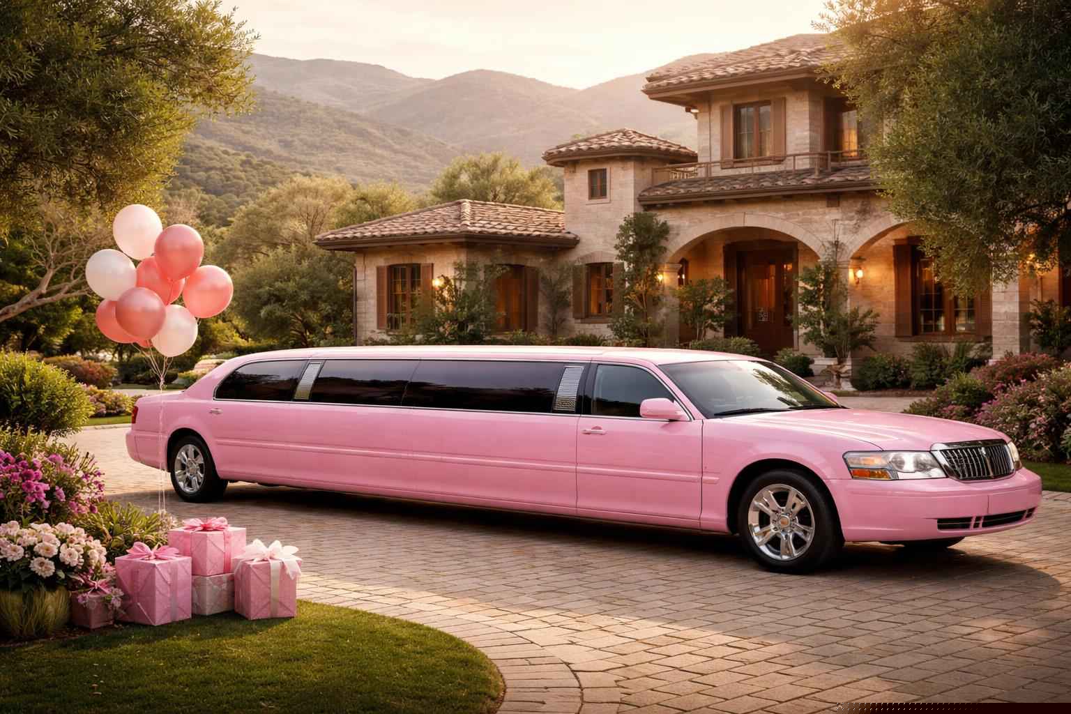 Pink Birthday Limo Rental In Elfin Forest California
