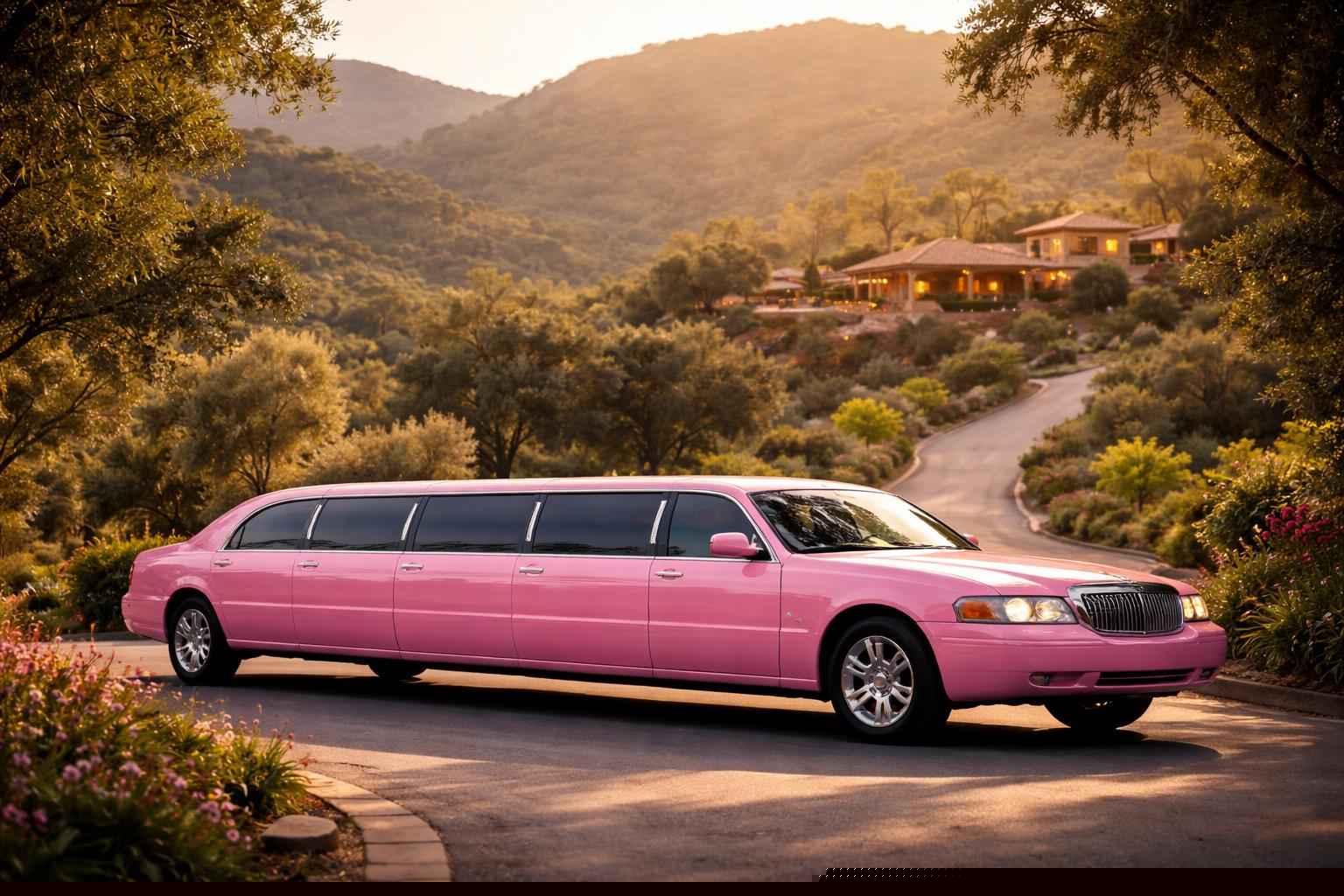 Pink Limousine Rental In Elfin Forest California