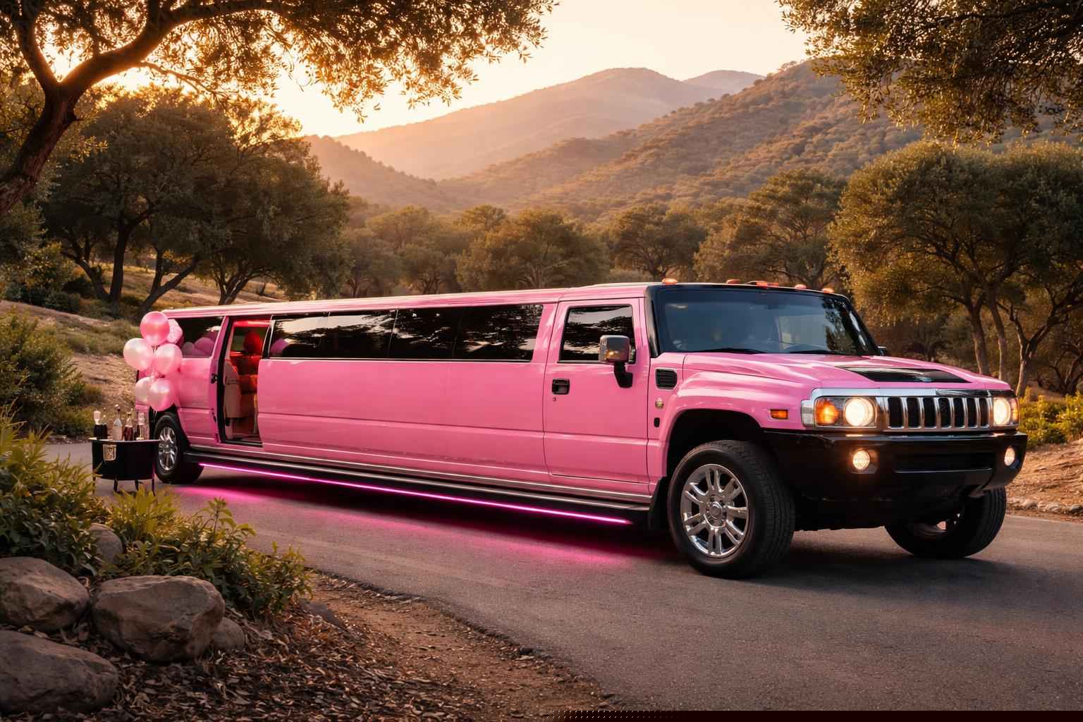 Pink Party Limo Rental In Elfin Forest California