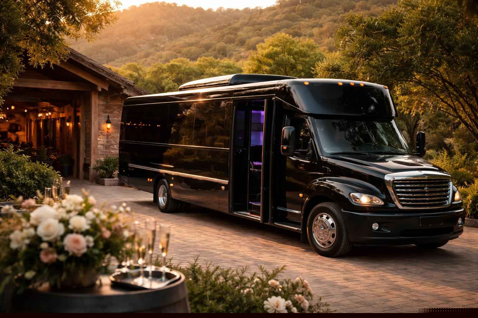 Wedding Black Party Bus Rental Harbison Canyon