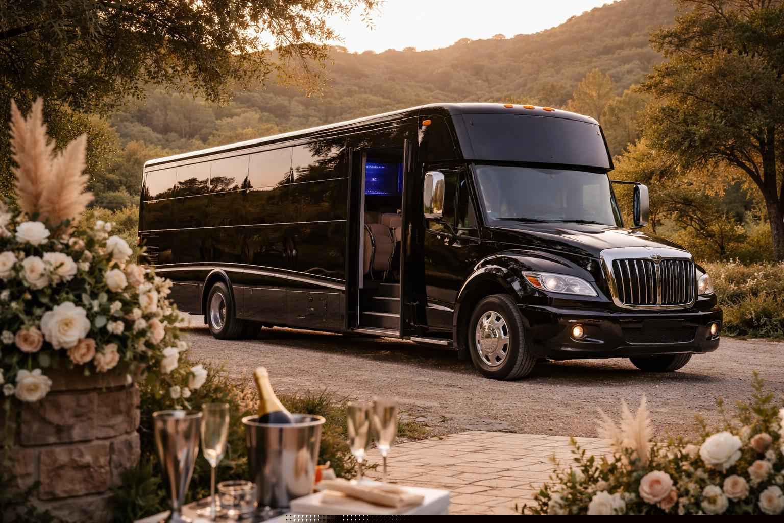 Wedding Party Bus Rental In Elfin Forest CA