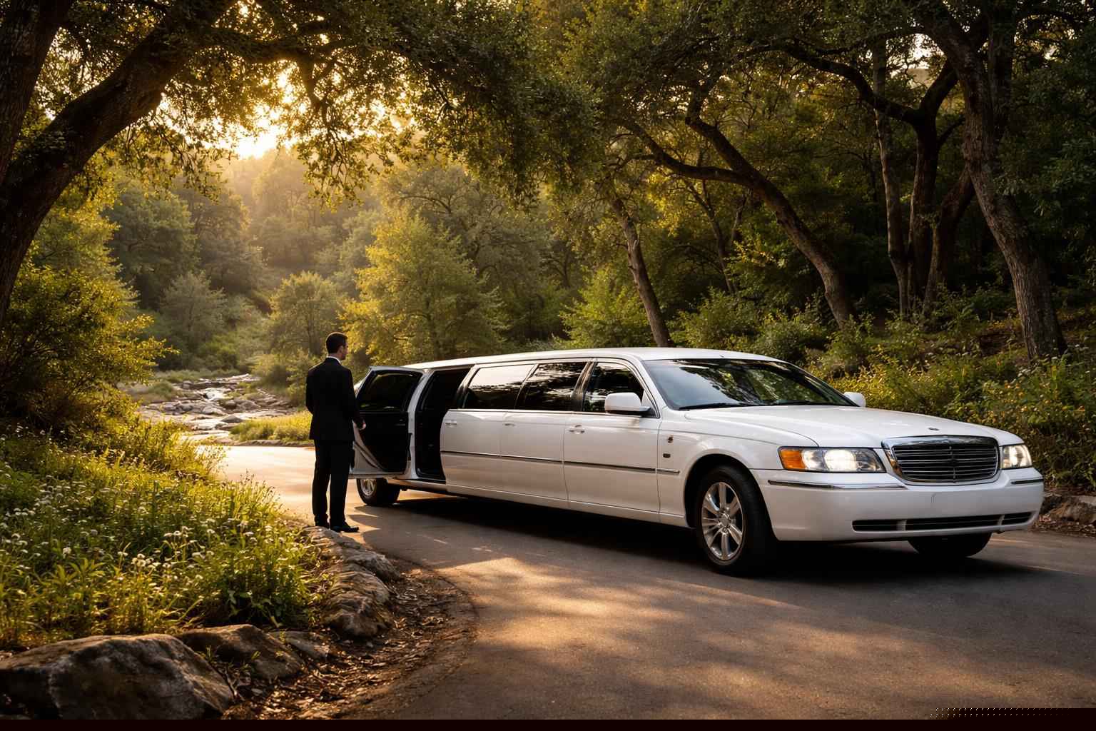 White Chauffeured Limo Service In Elfin Forest