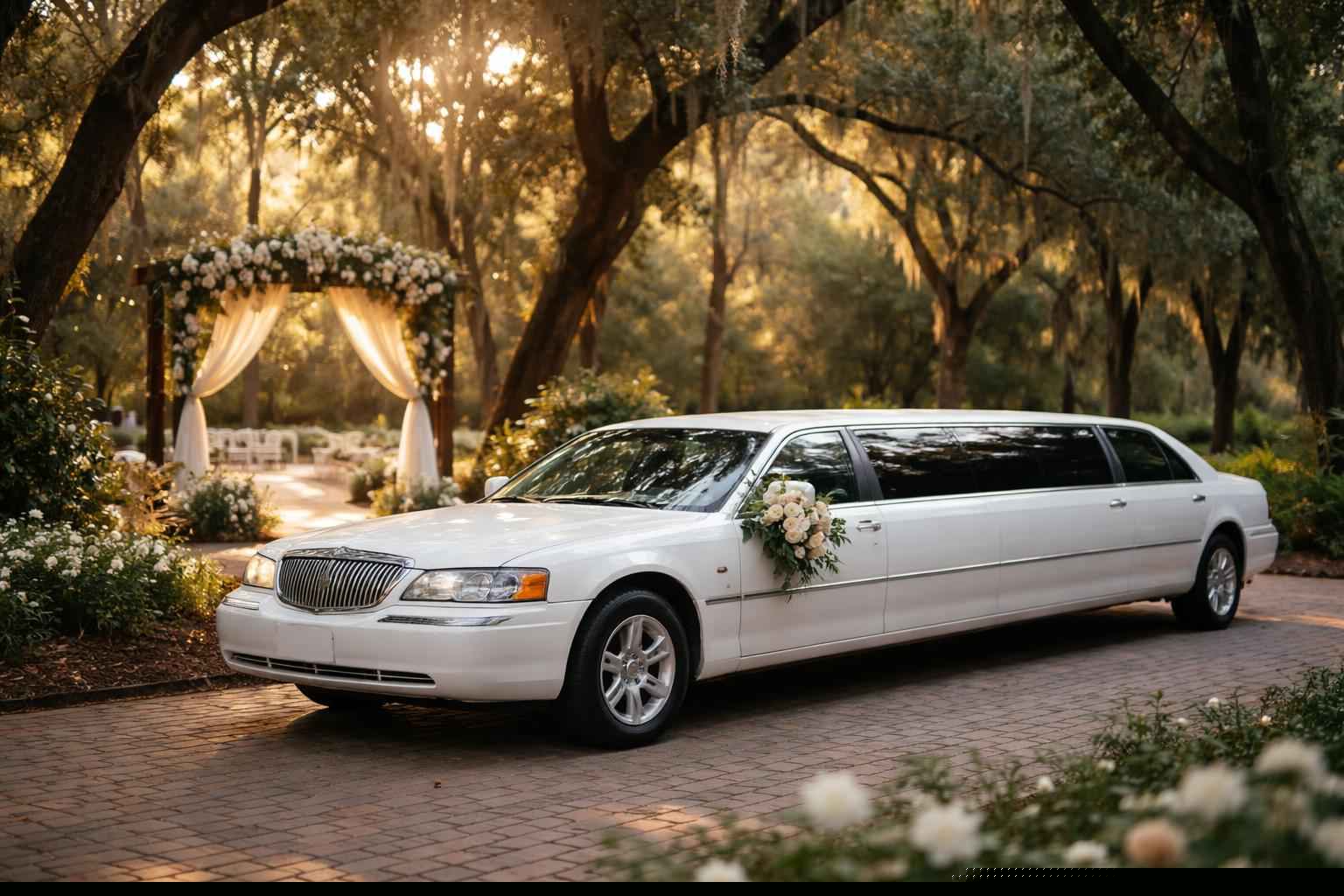 White Wedding Limo Service In Elfin Forest