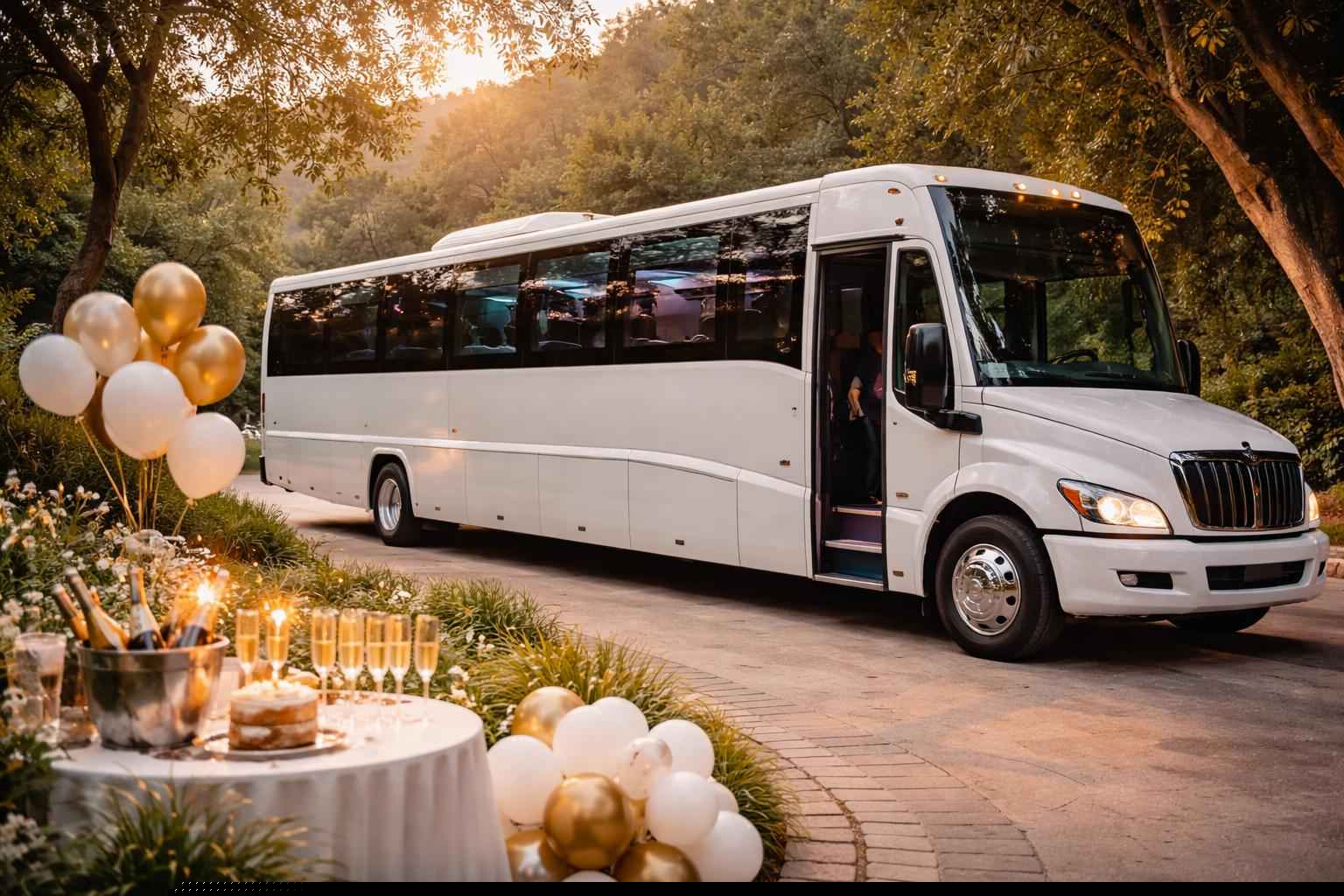 Birthday White Party Bus Rental Elfin Forest CA