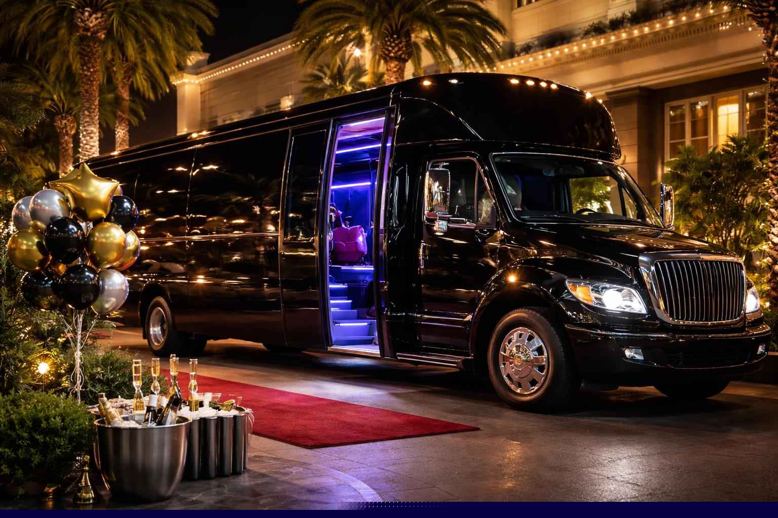 Black Party Bus For Birthday Parties