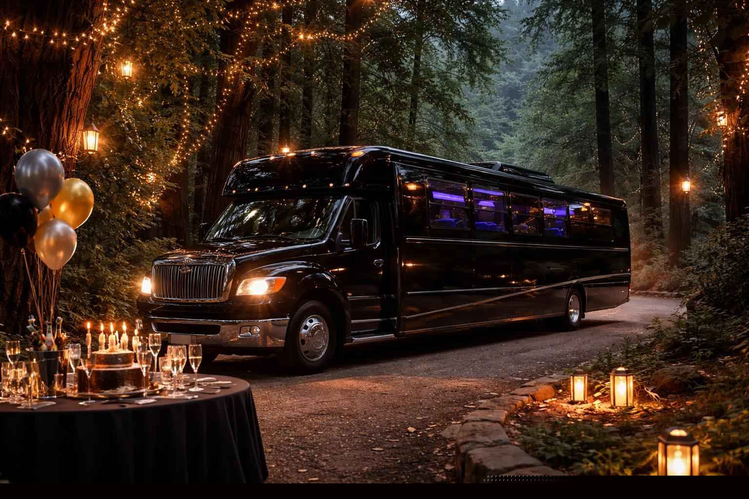 Black Party Bus For Birthdays In Elfin Forest