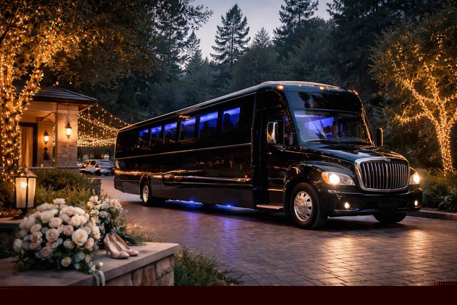 Black Party Bus For Prom In Elfin Forest CA