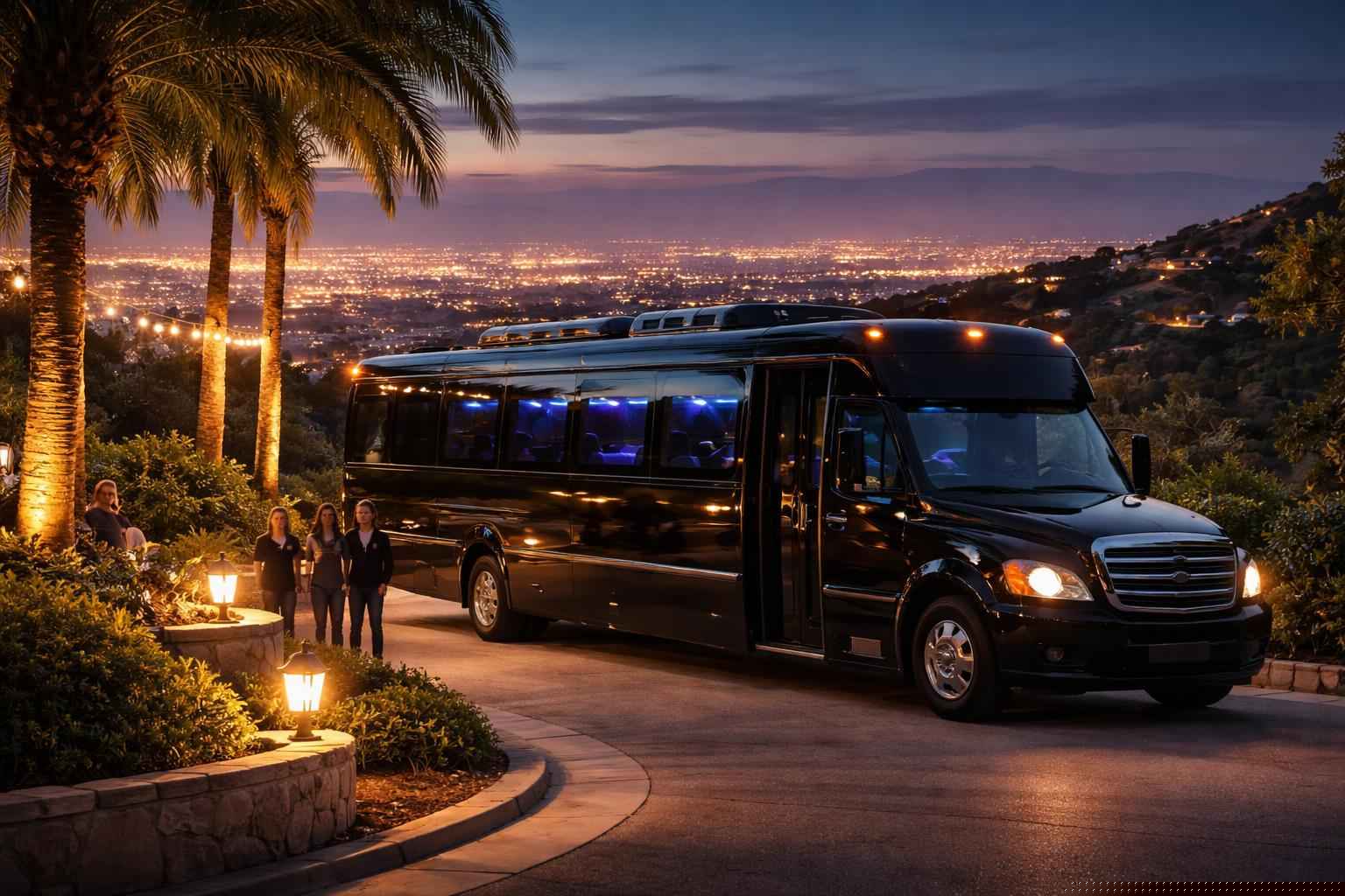 Black Party Bus For Prom Night In Mount Helix