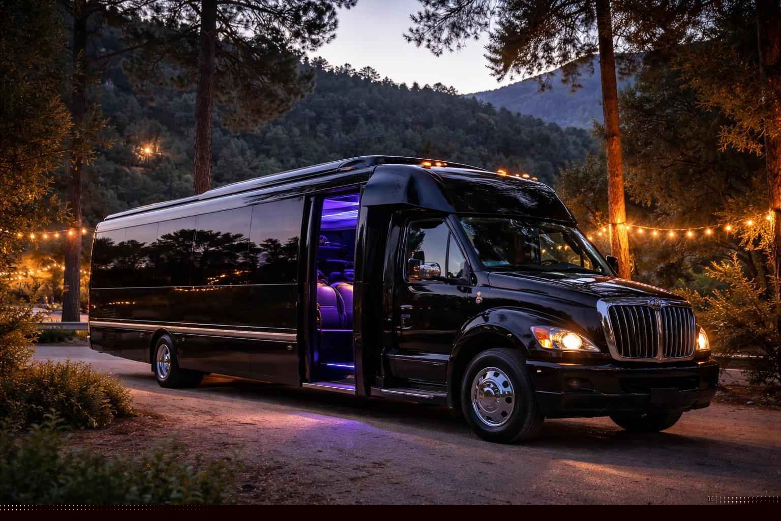 Luxury Black Party Bus Rental Elfin Forest CA