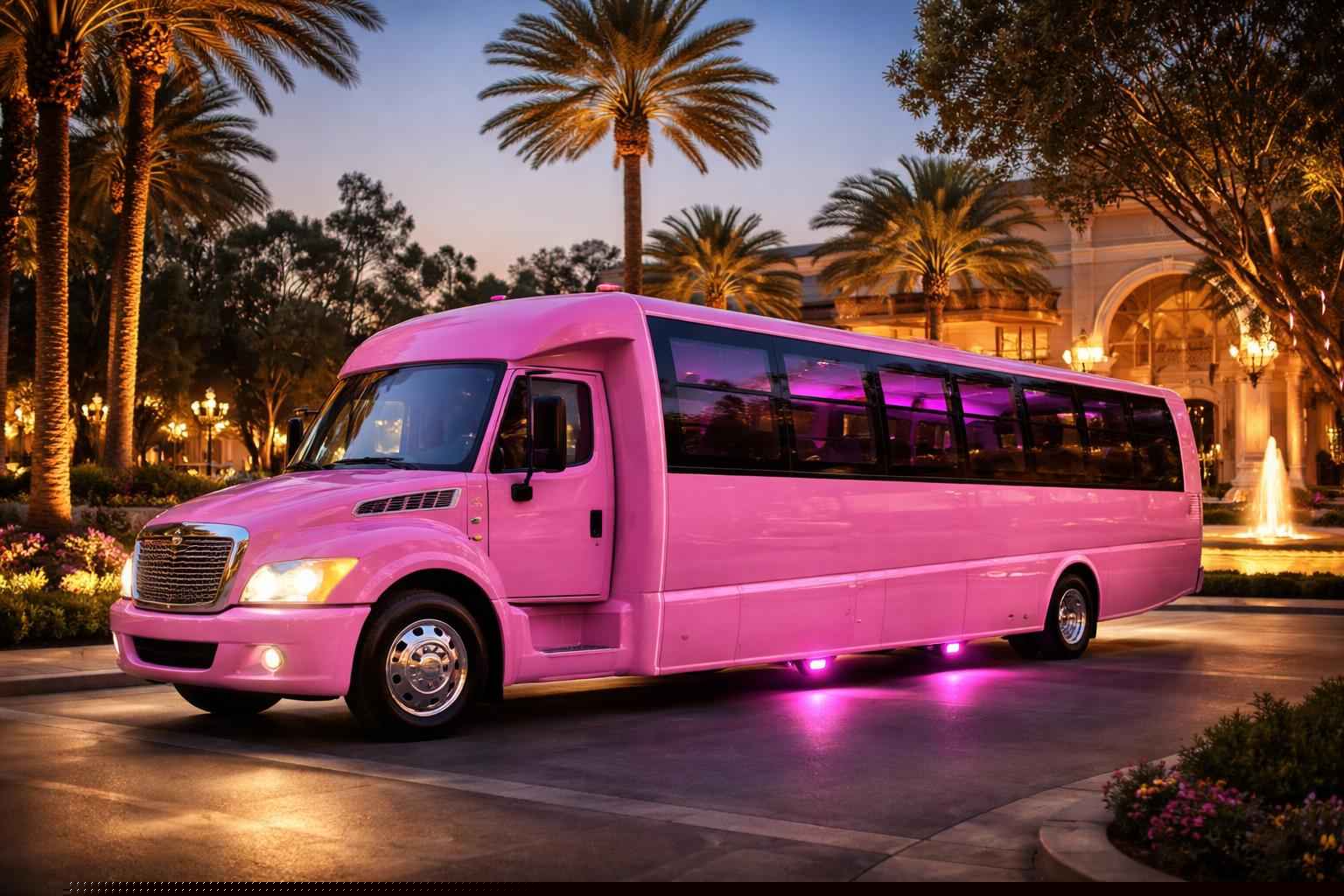 Luxury Pink Party Bus Rentals In Casa De Oro CA