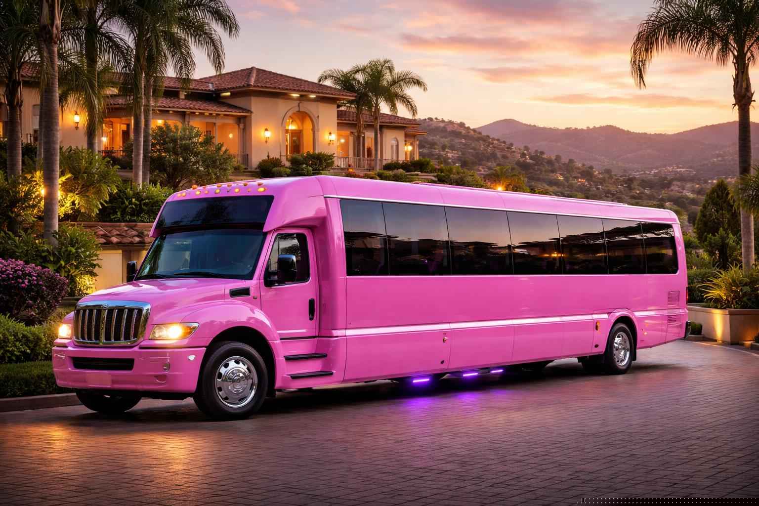 Pink Limo Bus Rental In Casa De Oro Mount Helix