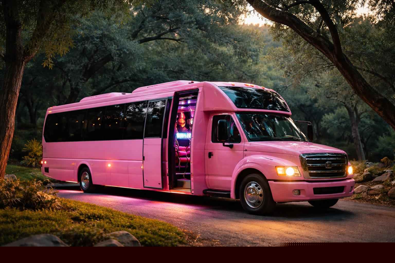 Pink Prom Party Bus Rental In Elfin Forest