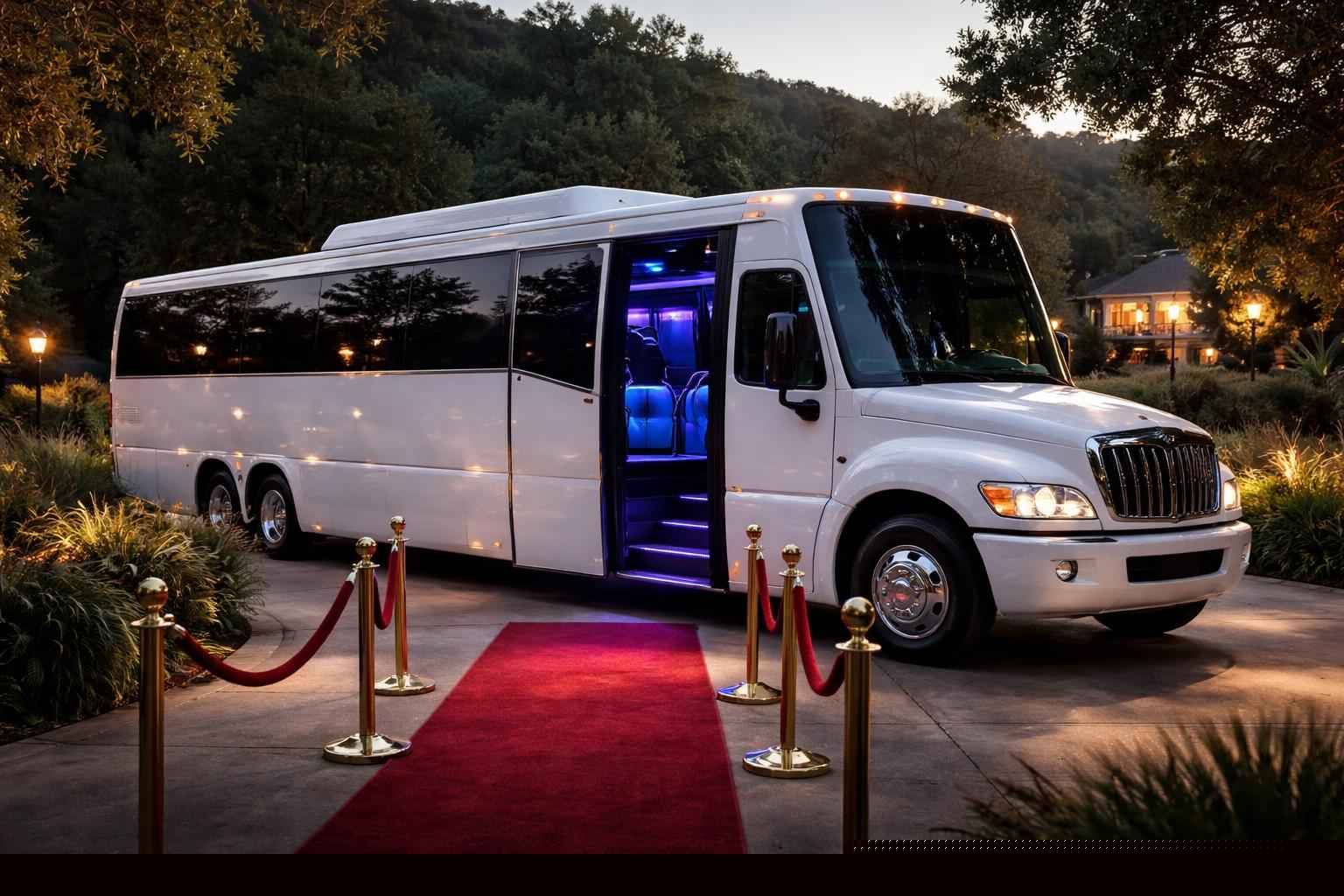Prom White Party Bus Rental Elfin Forest CA