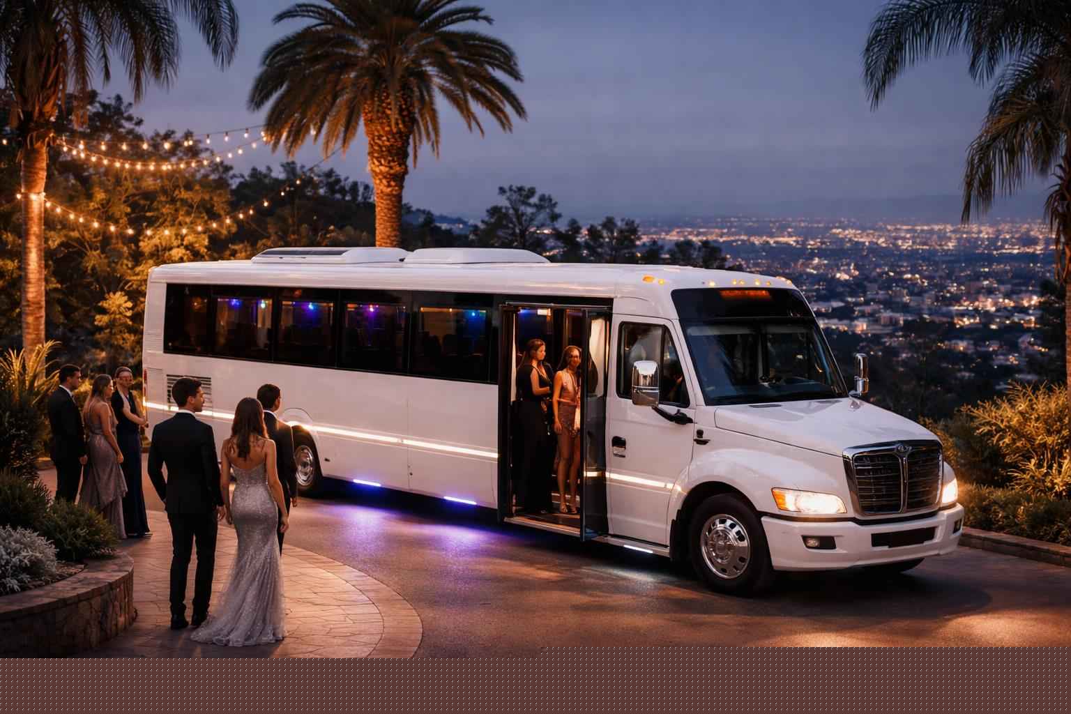 Prom White Party Bus Rental In Mount Helix