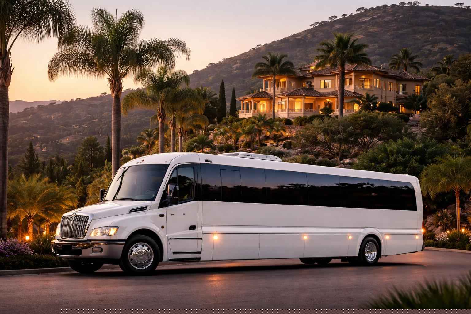 White Party Bus Near Casa De Oro Mount Helix
